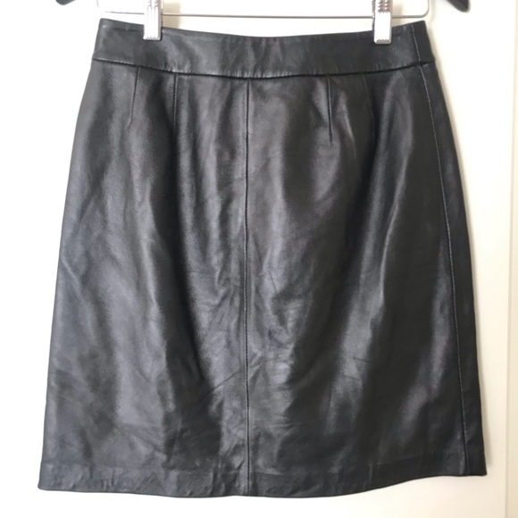 Vintage Alfani Petite Womens Lamb Leather Skirt - Picture 2 of 3